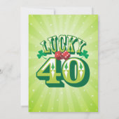 Lucky 40 - Aannodiging voor Aangepaste verjaardag Kaart (Achterkant)
