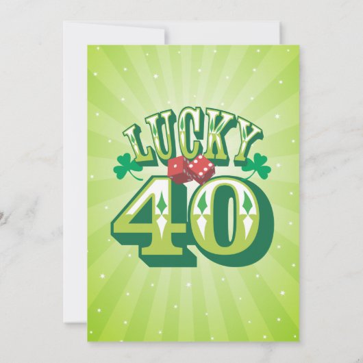 Lucky 40 - Aannodiging voor Aangepaste verjaardag Kaart (Achterkant)