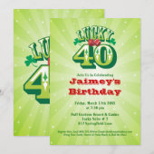 Lucky 40 - Aannodiging voor Aangepaste verjaardag Kaart (Voorkant / Achterkant)
