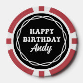 Lucky 40th Verjaardag Casino Nacht Custom Poker Chips (Voorkant)