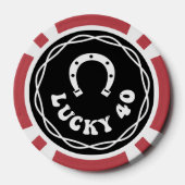 Lucky 40th Verjaardag Casino Nacht Custom Poker Chips (Achterkant)