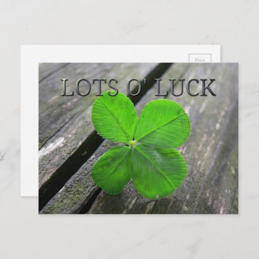 Lucky 4-bladklaver briefkaart (Voorkant / Achterkant)