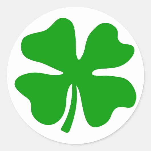 Lucky 4-bladklaver | St. Patty's Day Ronde Sticker (Voorkant)