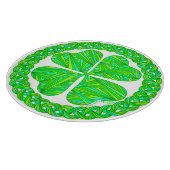 Lucky 4 Leaf Clover Celtic Shamrock Green Irish Snijplank (Hoek)