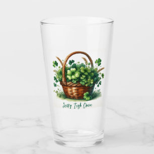 Lucky 4-Leaf Clover Irish Glass Cup Glas