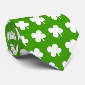 Lucky 4 Leaf Clover Shamrock St Patricks Day Strop Stropdas (Opgerold)