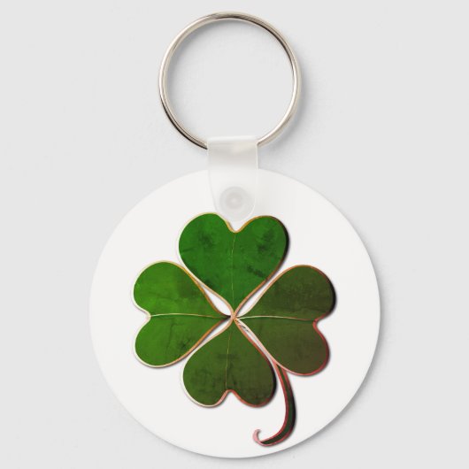 Lucky 4 Leaf Clover Sleutelhanger (Voorkant)