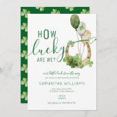 Lucky 4 Leaf Clover St. Patrick Irish Baby shower Kaart (Voorkant / Achterkant)