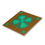 Lucky 4 Leaf Ierse klaver 5 bruine kleine tegel Tegeltje (Zijkant)