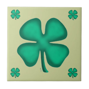 Lucky 4 Leaf Ierse Klaver 5 lt groene kleine tegel Tegeltje