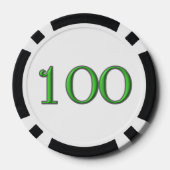 Lucky 4 Leaf Ierse Klaver bl 100 streep poker chip (Achterkant)