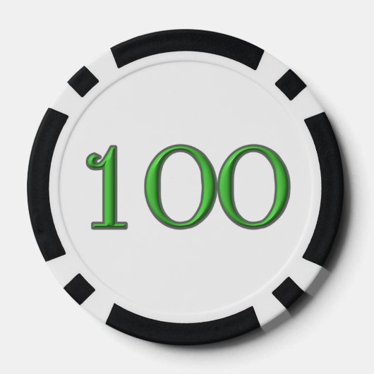 Lucky 4 Leaf Ierse Klaver bl 100 streep poker chip (Achterkant)