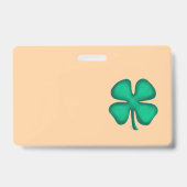 Lucky 4 Leaf Ierse Klaver bruine badge horizontaal (Voorzijde)
