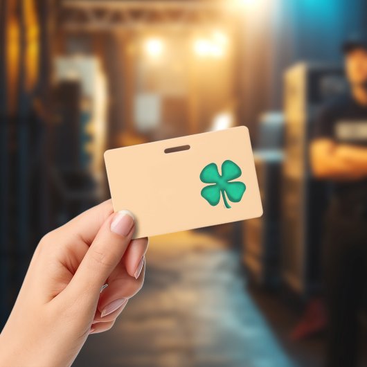 Lucky 4 Leaf Ierse Klaver bruine badge horizontaal (Concert)