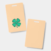 Lucky 4 Leaf Ierse Klaver bruine badge verticaal (Voor- en achterkant)