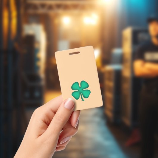 Lucky 4 Leaf Ierse Klaver bruine badge verticaal (Concert)