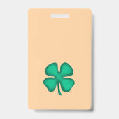 Lucky 4 Leaf Ierse Klaver bruine badge verticaal (Voorzijde)