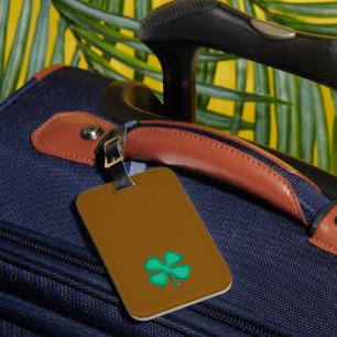 Lucky 4 Leaf Ierse klaver bruine bagagelabel