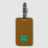 Lucky 4 Leaf Ierse klaver bruine bagagelabel (Voorkant (verticaal))
