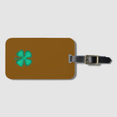 Lucky 4 Leaf Ierse klaver bruine bagagelabel (Voorkant (horizontaal))