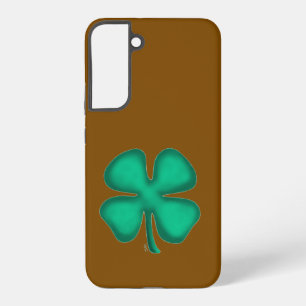 Lucky 4 Leaf Ierse klaver bruine S22Plus telefoonh Samsung Galaxy Hoesje