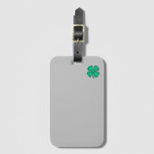 Lucky 4 Leaf Ierse klaver grijze bagagelabel (Voorkant (verticaal))
