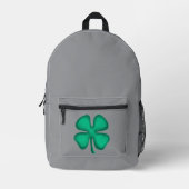 Lucky 4 Leaf Ierse Klaver grijze rugzak (Voorkant)