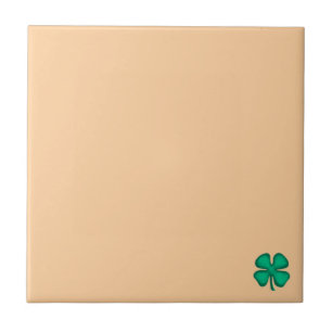 Lucky 4 Leaf Ierse Klaver kleine bruine tegel Tegeltje