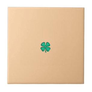 Lucky 4 Leaf Ierse Klaver kleine bruine tegel Tegeltje