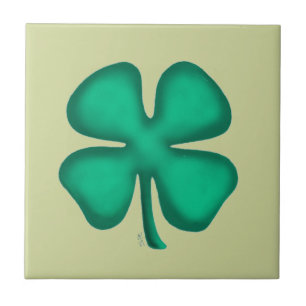 Lucky 4 Leaf Ierse Klaver lichtgroene kleine tegel Tegeltje