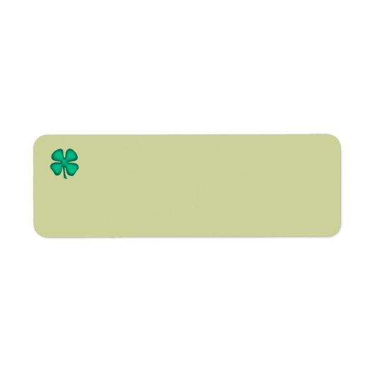 Lucky 4 Leaf Ierse Klaver retouradreslabels g Etiket (Voorkant)