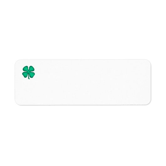 Lucky 4 Leaf Ierse Klaver retouradreslabels w Etiket (Voorkant)