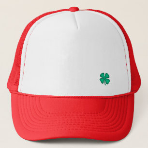 Lucky 4 Leaf Ierse Klaver rode schuim trucker hoed Pet