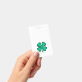 Lucky 4 Leaf Ierse Klaver witte badge verticaal (Handheld)