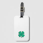 Lucky 4 Leaf Ierse klaver witte bagagelabel (Voorkant (verticaal))