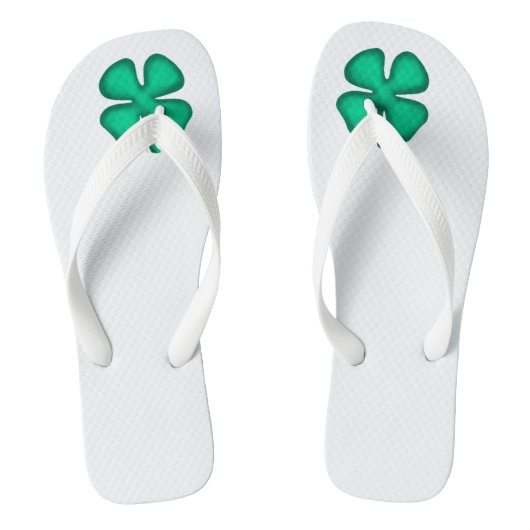 Lucky 4 Leaf Ierse klaver witte brede slippers Teenslippers (Voetbed)