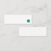 Lucky 4 Leaf Ierse klaver witte mini visitekaartje (Voorkant / Achterkant)