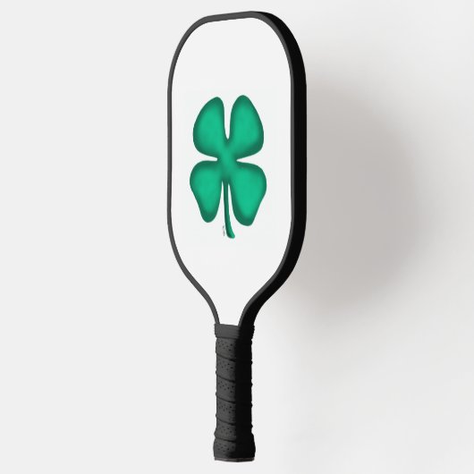 Lucky 4 Leaf Ierse Klaver witte pickleball paddle (Links)