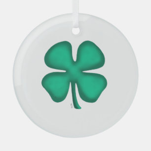 Lucky 4 Leaf Ierse klaver witte ronde glazen kerst Glas Ornament