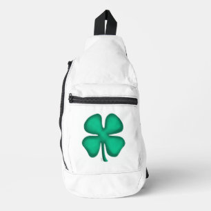 Lucky 4 Leaf Ierse Klaver witte rugzak