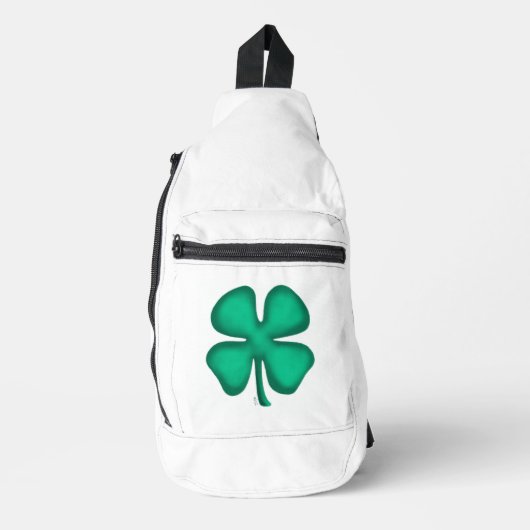 Lucky 4 Leaf Ierse Klaver witte rugzak (Voorkant)
