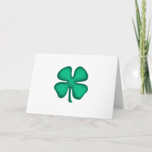 Lucky 4 Leaf Ierse klaver witte wenskaart Kaart