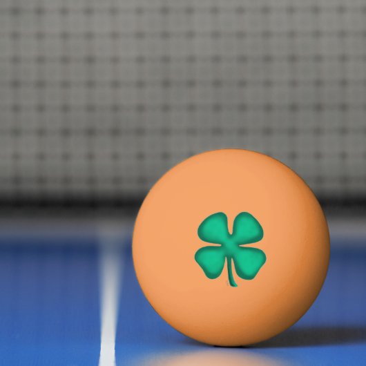 Lucky 4 Leaf Irish Clover 3 star of ping pong ball (Net)
