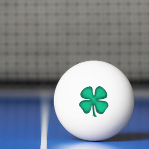 Lucky 4 Leaf Irish Clover 3 star ping pong ball
