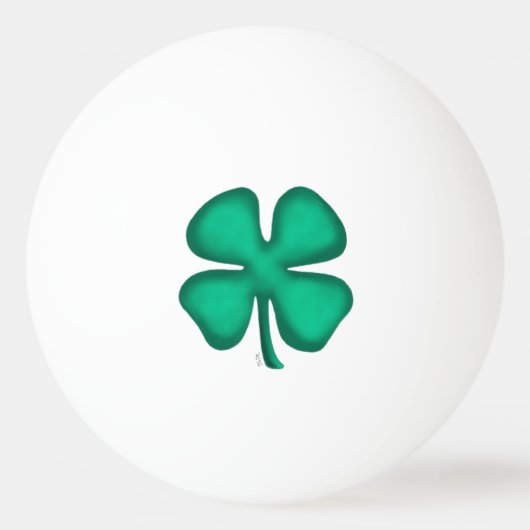Lucky 4 Leaf Irish Clover 3 star ping pong ball (Voorkant)