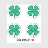Lucky 4 Leaf Irish Clover 4 small contour stickers (Vel)