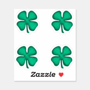 Lucky 4 Leaf Irish Clover 4 small contour stickers
