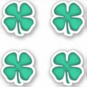 Lucky 4 Leaf Irish Clover 4 small contour stickers (Voorkant)