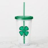 Lucky 4 Leaf Irish Clover acryltumbler Acryl Drinkbeker (Voorkant)