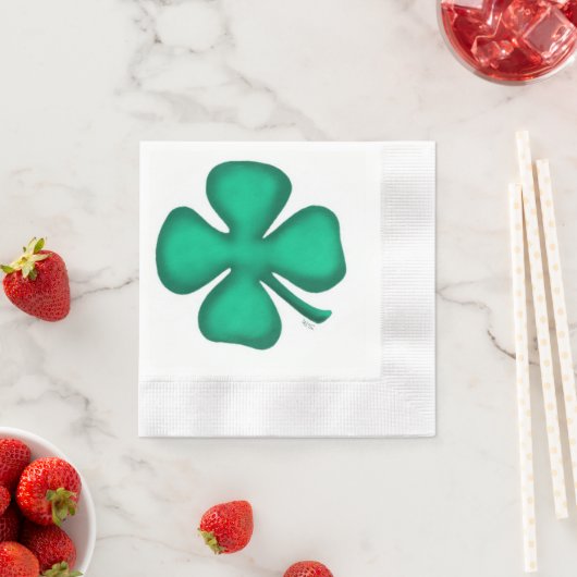 Lucky 4 Leaf Irish Clover-bedekte cocktailservet Servetten (Insitu)